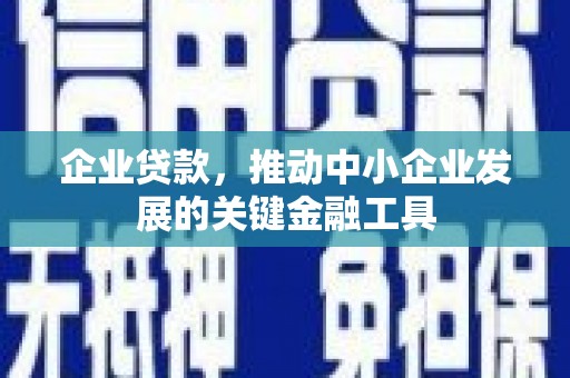 敦煌企业贷款，推动中小企业发展的关键金融工具